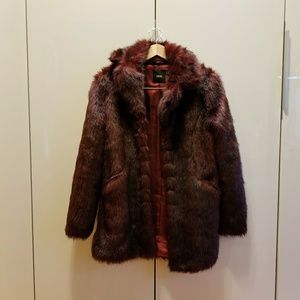 ASOS Red Faux Fur Coat